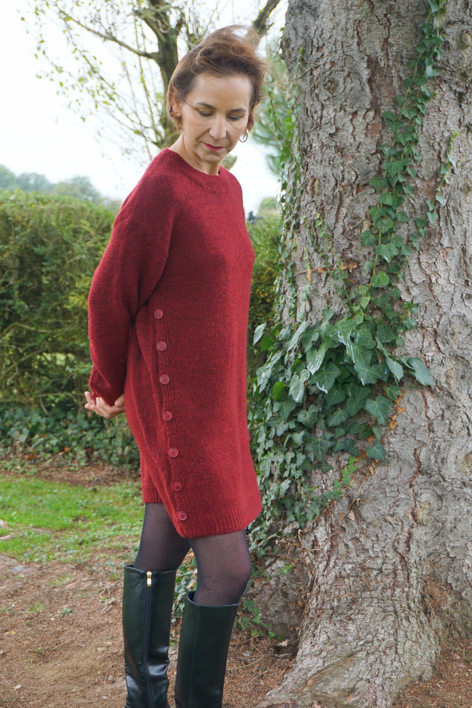 Robe pull bordeaux - Main Image