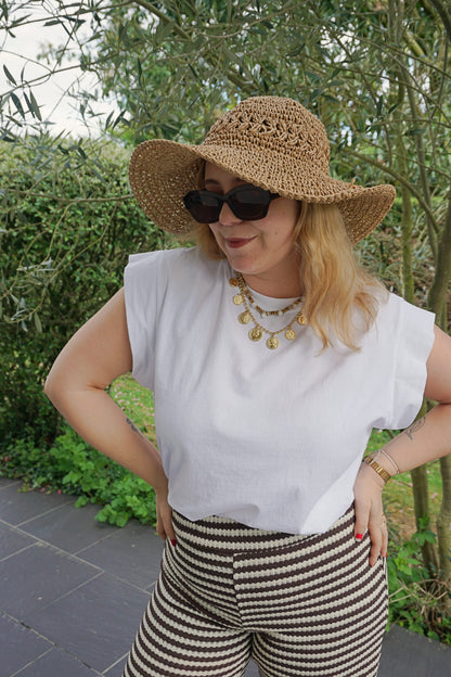 Tee-shirt blanc manches évasées