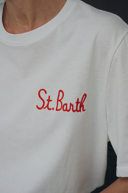 Tee-shirt coton blanc Saint Barth