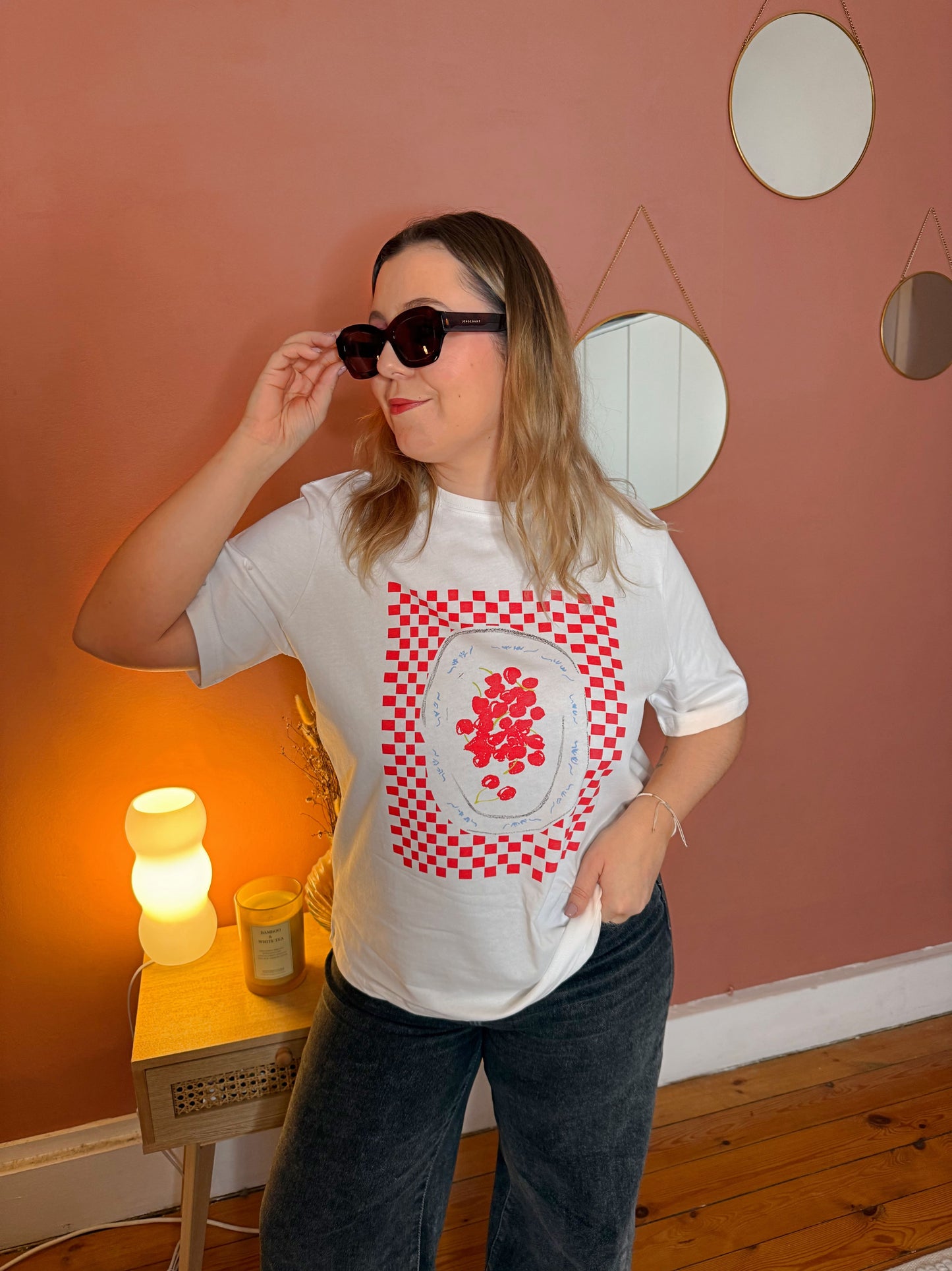 Tee-shirt coton imprimé cerises