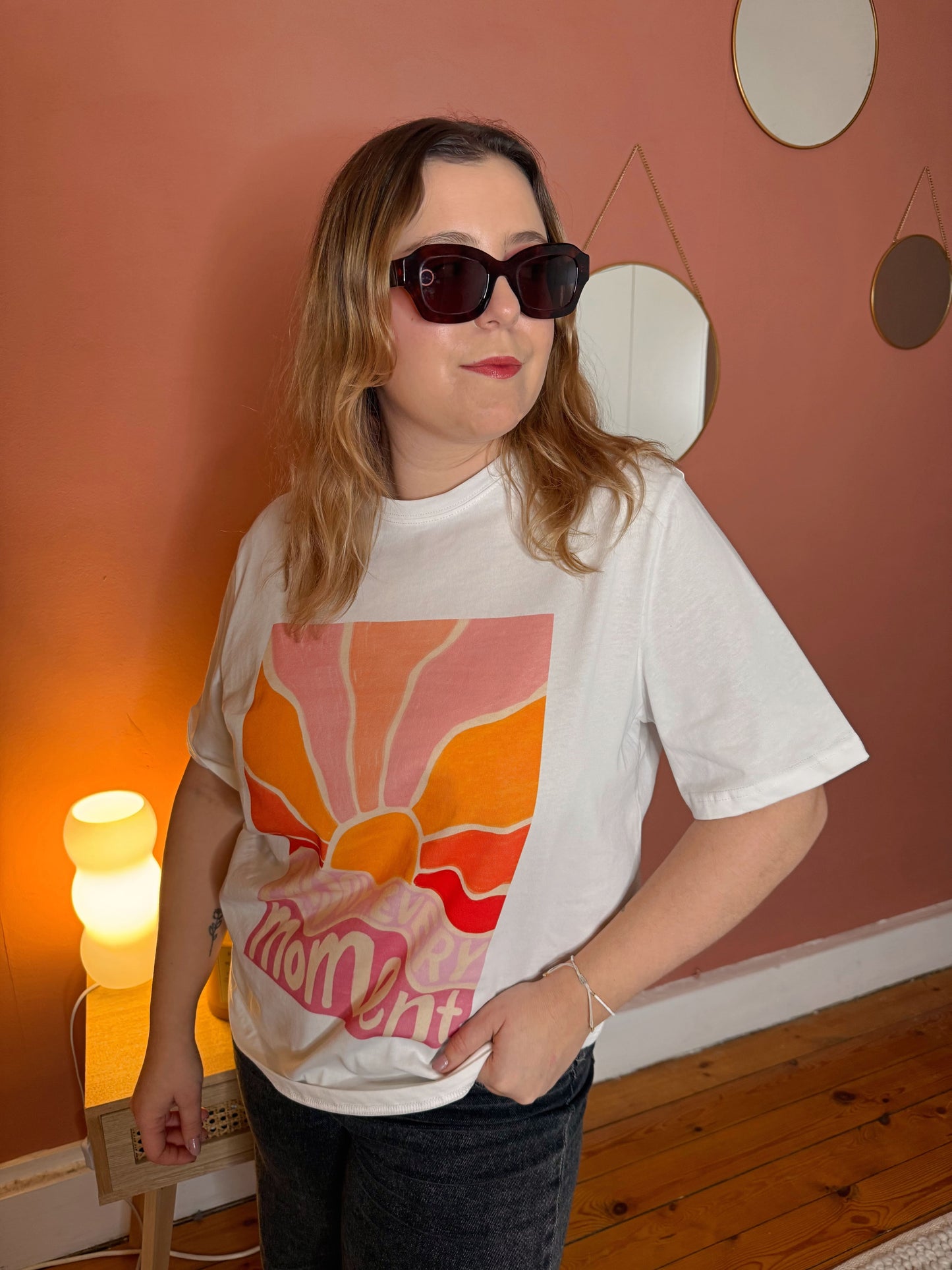 Tee-shirt coton imprimé soleil moment