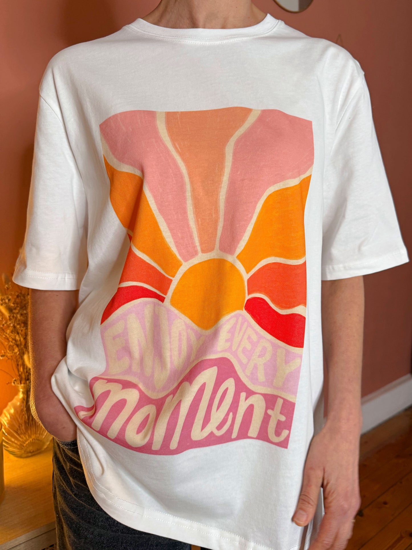 Tee-shirt coton imprimé soleil moment