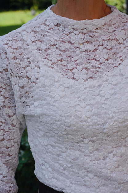 Top blanc dentelle avec doublure