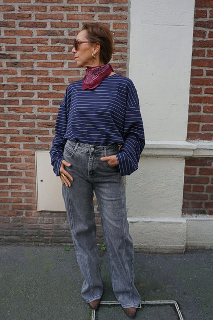 Top rayé bleu marine