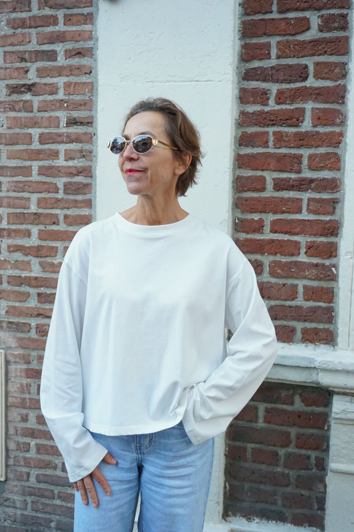 Top tee-shirt blanc ouverture dos coton