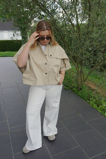 Trench cape oversize beige