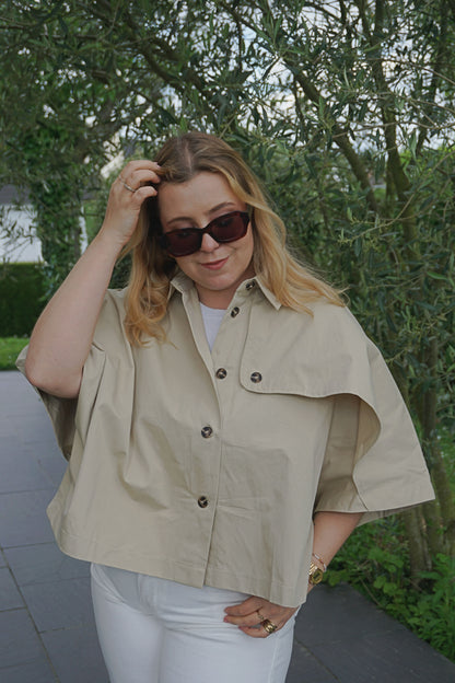 Trench cape oversize beige