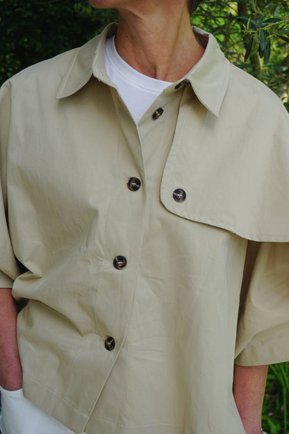 Trench cape oversize beige