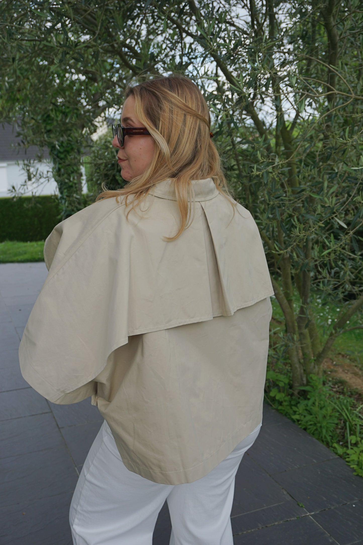 Trench cape oversize beige