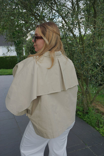 Trench cape oversize beige