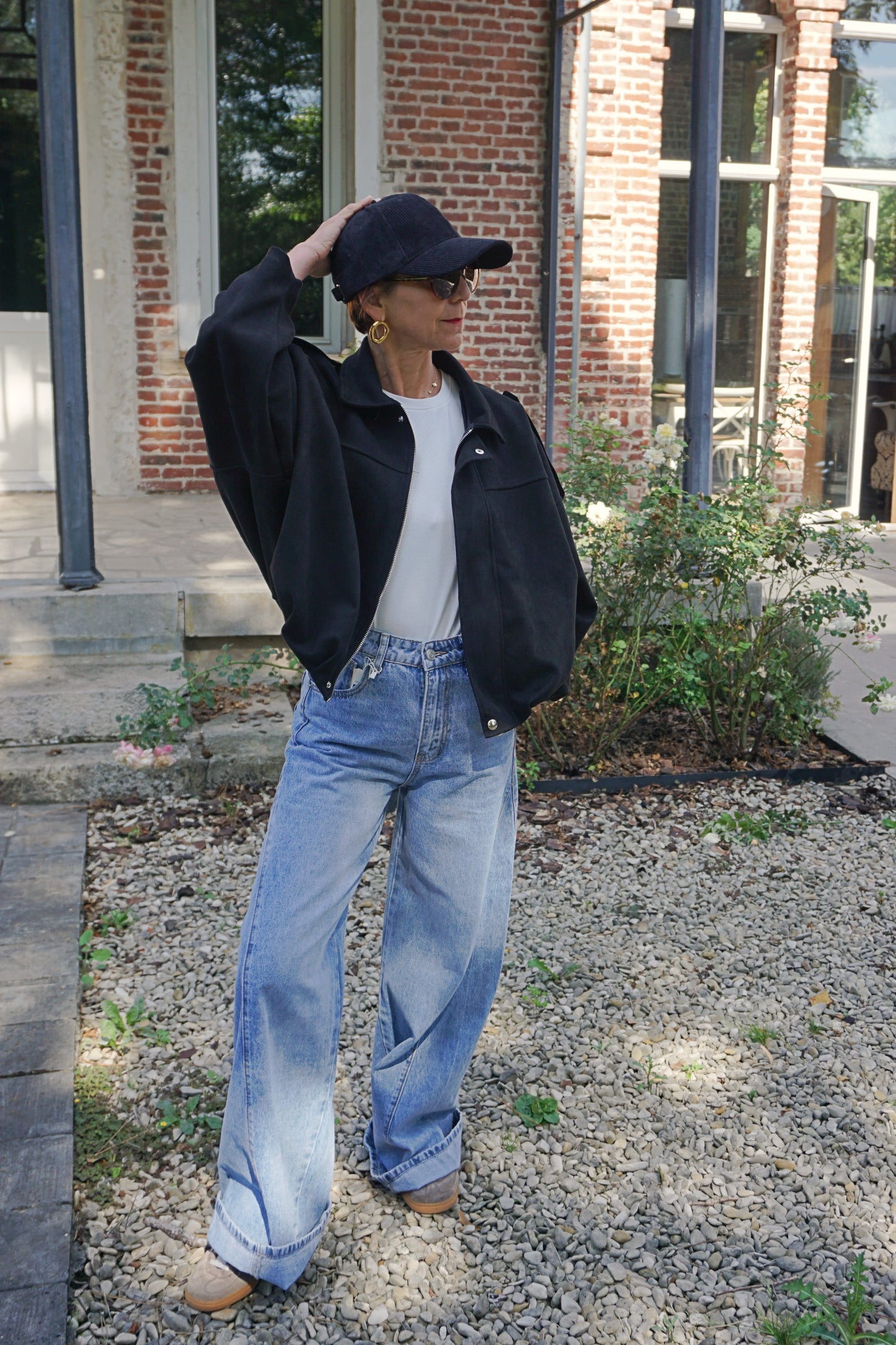 Veste bomber suédine noire
