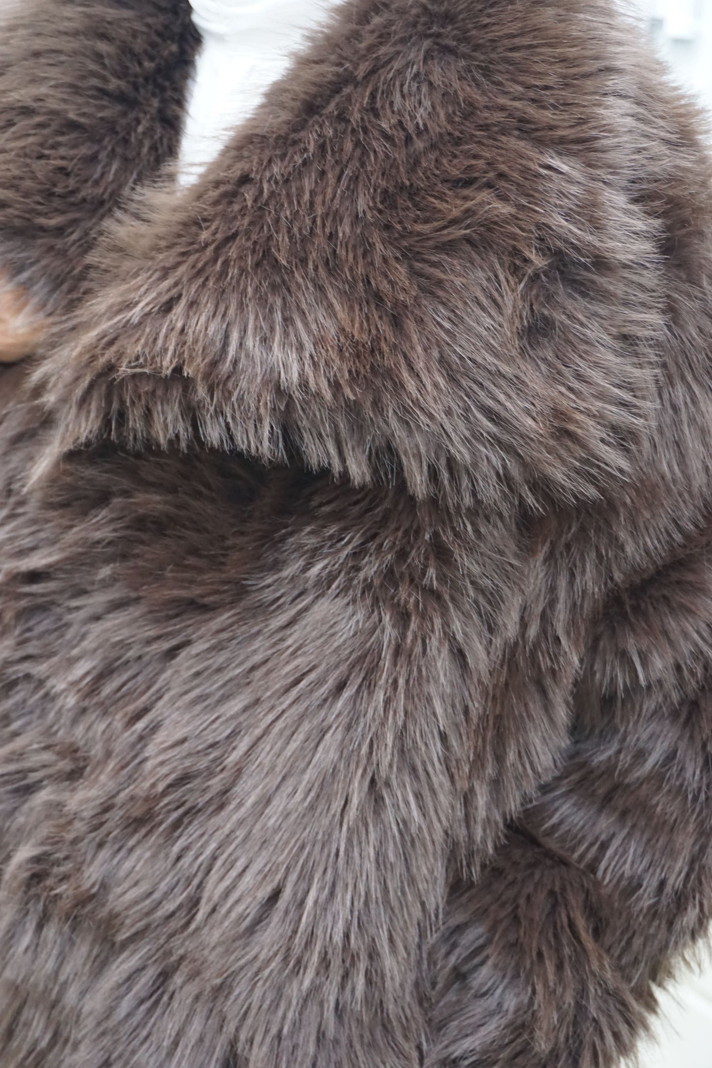 Veste fausse fourrure marron chocolat