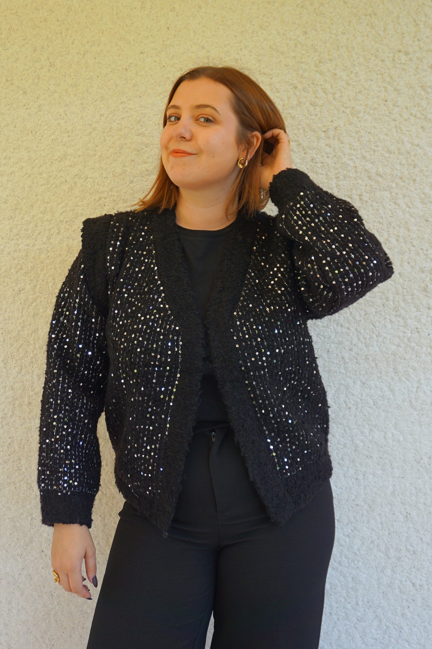 Veste noire à paillettes