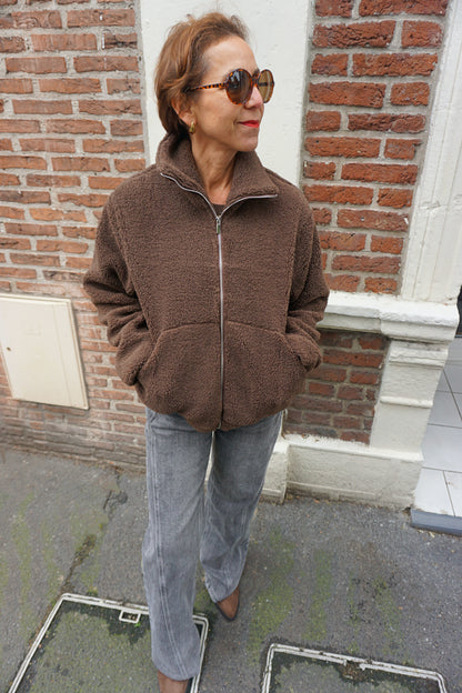Veste polaire marron chocolat