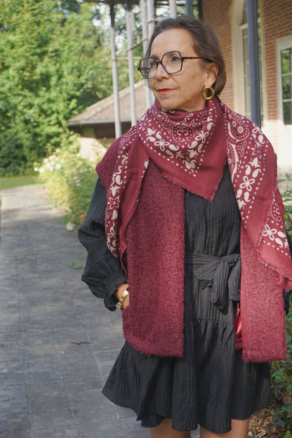 Veste sans manches en feutrine bordeaux