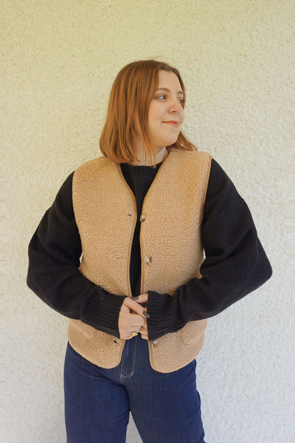 Veste sans manches Teddy Bear camel