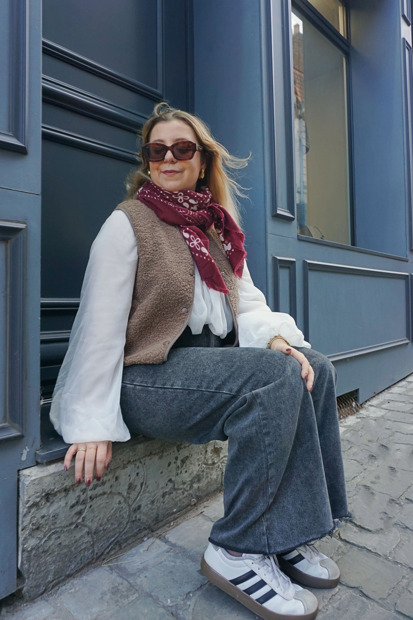 Veste sans manches teddy taupe