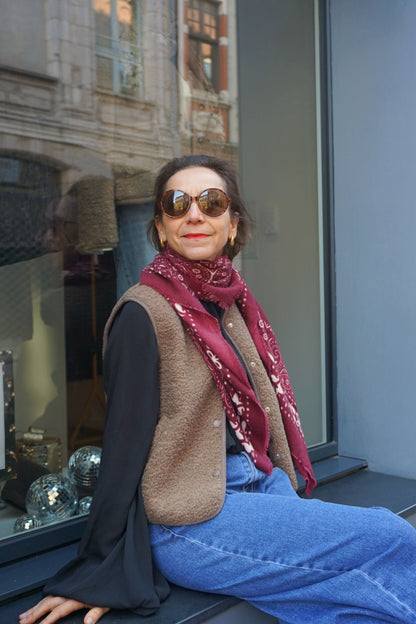 Veste sans manches teddy taupe