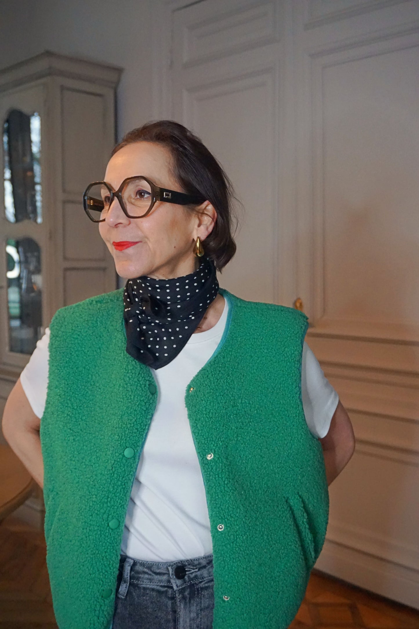 Veste sans manches teddy vert pomme